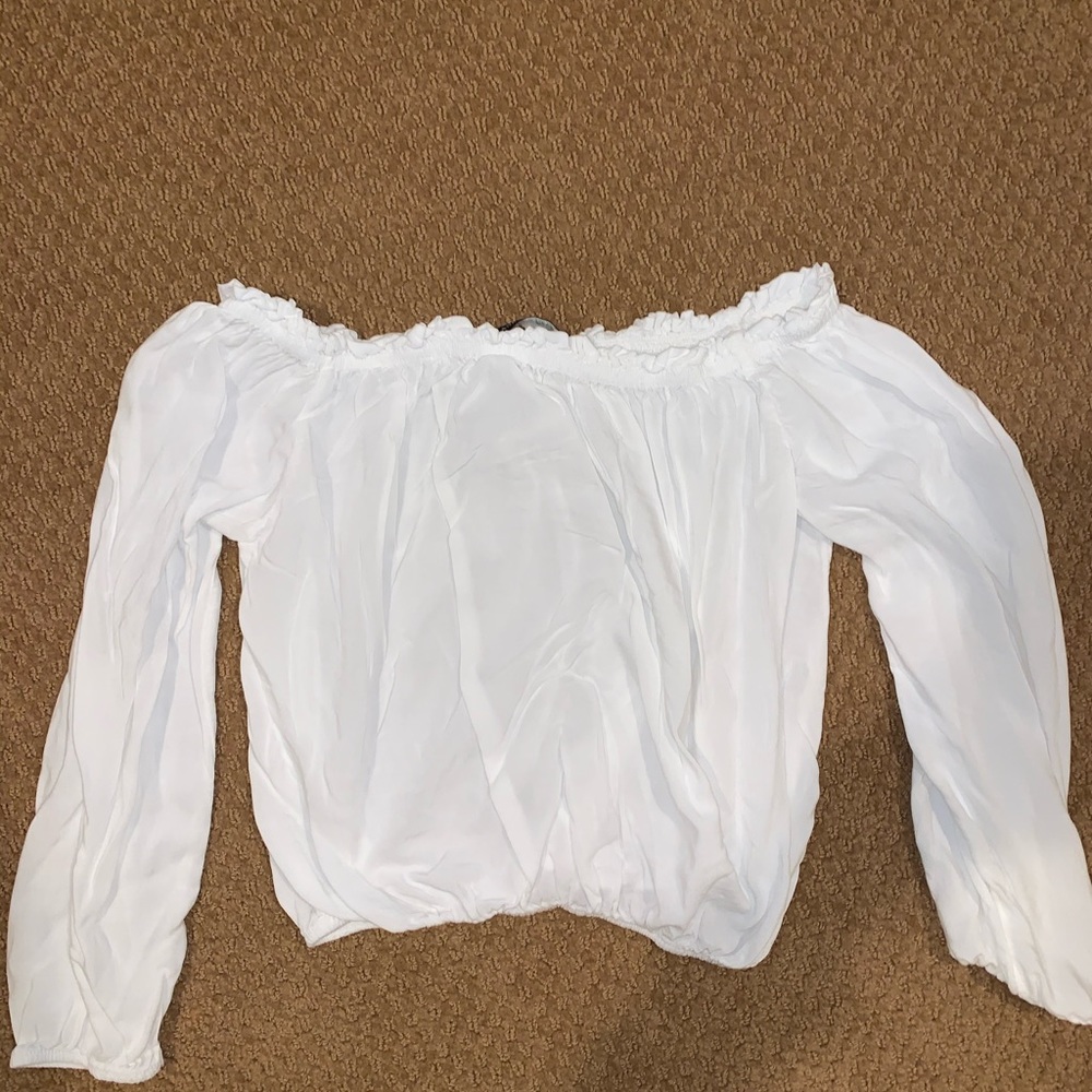 Brandy Melville white crop top with elastic waist